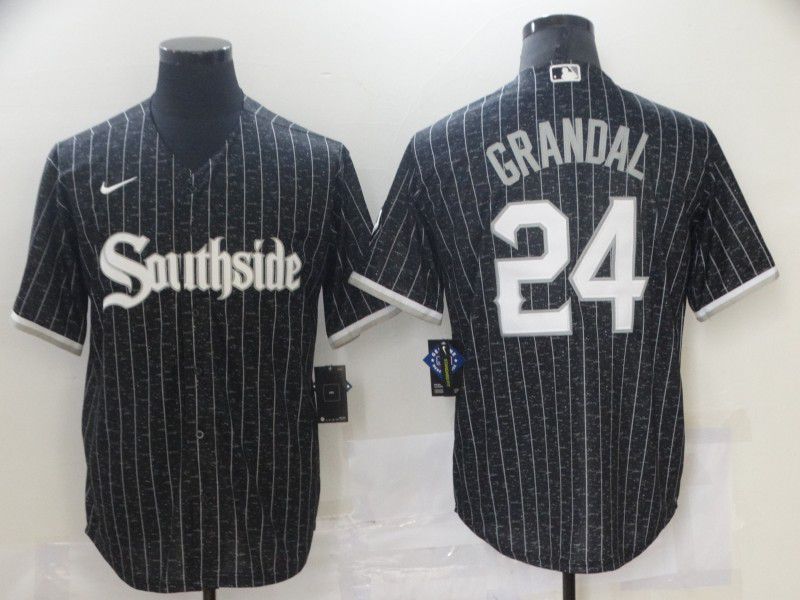 Men Chicago White Sox #24 Grandal City Edition Black Game Nike 2021 MLB Jerseys->philadelphia phillies->MLB Jersey